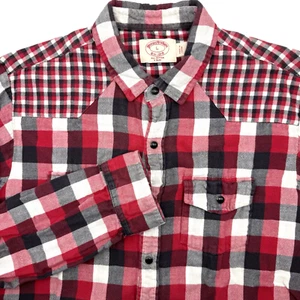 Brooks Brothers Men's Large Slim Long Sleeve Multicolor Flannel Pearl Snap - Picture 1 of 5