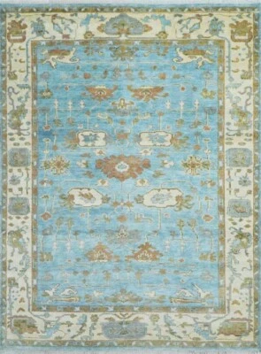Multi Color Multi Size Hand Knotted Wool Rug Turkish Oushak Living Room Area Rug - Image 1 of 4