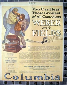 1912 COLUMBIA RECORD COMEDIAN HUMOR WEBBER FIELDS THEATRE PHONOGRAPH  FCFC031 - Picture 1 of 1