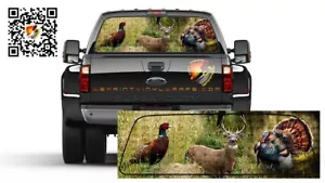 Hunting Pheasant Deer Turkey Rear Window Perforated Graphic Decal Sticker Truck - Picture 1 of 5