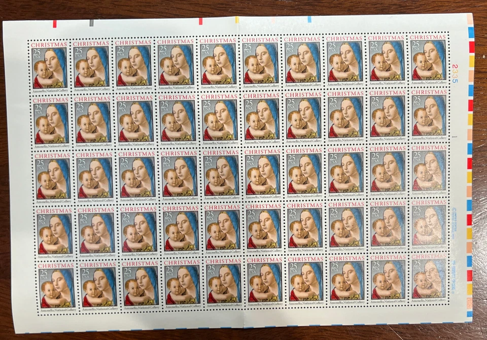 Christmas, Madonna by Antonello, 25¢ stamp, Full Sheet (50), Scott# 2514, MNH - Image 1 of 1