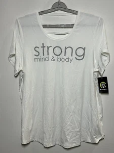C9 Champion Women's "Strong Mind Body" Active top- White 1X - Picture 1 of 2
