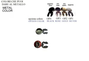 1 PEZZO COPRIBOTTONI 1 INIZIALE COL. argento smalto rosso X COPPIA COMPRA 2 - Foto 1 di 6