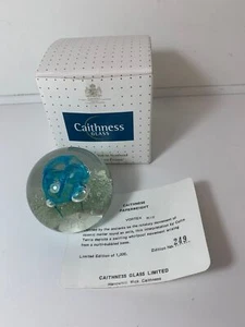 Caithness Vortex Paperweight Blue Limited Edition with Box - Picture 1 of 8