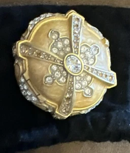 Jay Strongwater jeweled enamel Bronze  footed trinket box NEW! - Picture 1 of 7