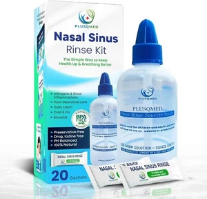 Sinus Rinse kit Original Squeeze Bottle + 20 sachets sea Salt, Neti pot kit - Picture 1 of 5