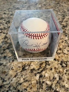 Palla da baseball firmata Rick Honeycutt MLB Oakland A's OML Ball COA - Foto 1 di 3