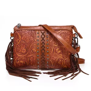 Western Bohemian Sue Umhängetasche geprägt Handytasche Damen Schultertasche - Bild 1 von 14