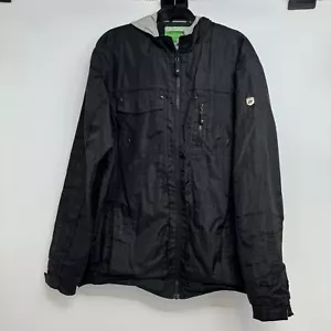 Point Zero Systems Jacket Men’s L Black Zip Pockets Hoodie Biker Outdoors - Picture 1 of 17