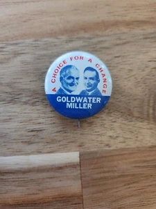 Goldwater Miller Reproduction 1972 BUTTON Pin Vintage Presidential Campaign - Picture 1 of 3