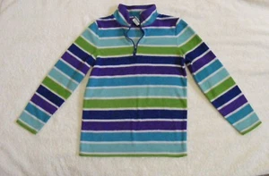 Circo Long-Sleeve Fleece Top - Striped Multi-Color - Size 7/8 - Picture 1 of 2