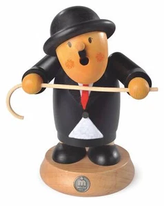 Figura de fumador Fäuchermann Müllerchen Charlie Chaplin (BxH): 13x16 cm NUEVO - Imagen 1 de 1