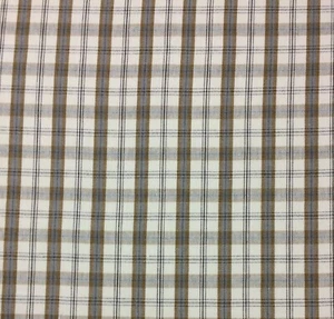 BALLARD SUZANNE KASLER LINEN PLAID BLANC WHITE 100% LINEN FABRIC BY YARD 56"W - Picture 1 of 5