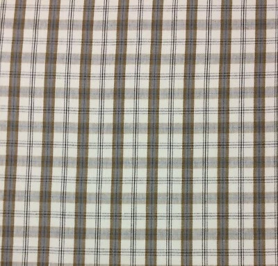 BALLARD SUZANNE KASLER LINEN PLAID BLANC WHITE 100% LINEN FABRIC BY YARD 56"W - Image 1 of 4