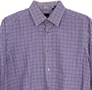 Größe M Hugo Boss Herren Hemd Lila Weiß Kariert Business Büro Z1 - Bild 1 von 14