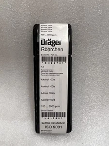 DRAGER/DRAEGER ALCOHOL 100/a 100-3000 PPM CH29701 GAS DETECTION TUBE - Picture 1 of 1