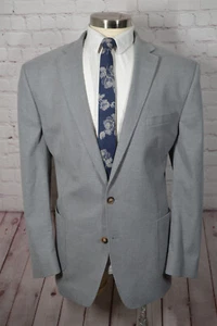 CHAPS Mens Gray STRETCH BIG & TALL Reg Fit Sport Coat Blazer Jacket SIZE 48L - Picture 1 of 8