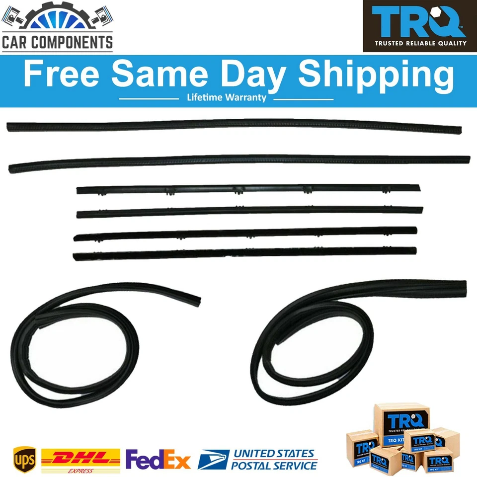 Nuevo kit de cuentas de barrido de ventana TRQ de 8 piezas para Chevy C/K 10 20 30 GMC C15/C1500 1967-1972 Foto 1 de 2