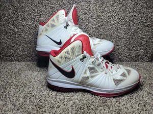 Nike Lebron James 828 White Black Red Miami Heat 441946-100 Shoes Men's 16 - Picture 1 of 16