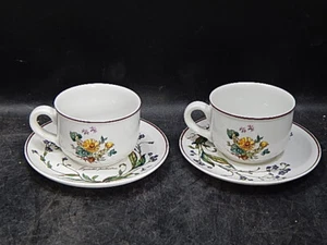 Villeroy&Boch Botanica 2 Tassen Untertassen Tussilago Myositis - Bild 1 von 3