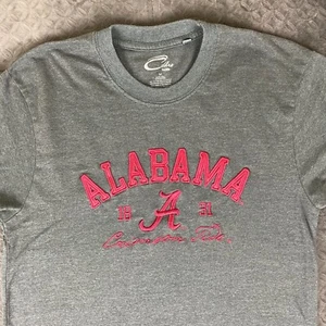 Alabama Crimson Tide Shirt Cadre Embroidered Gray Short Sleeve Men Medium - Picture 1 of 10