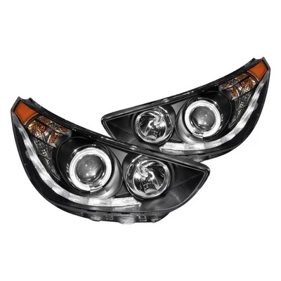 For Hyundai Accent 12-13 Headlights Driver & Passenger Side Black CCFL Halo Foto 1 de 4