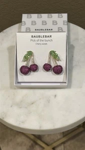 Baublebar Crystal Cherry Sweet Statement Dangle Drop Earrings Summer Collection - Picture 1 of 4