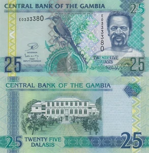 Gambia 10 Dalasi (2013) - Man/Carmine Bee Eater Bird/p27c, B224c UNC - Picture 1 of 3