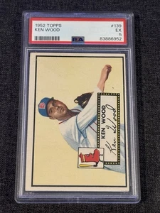 1952 TOPPS BASEBALL CARD #139 KEN WOOD BOSTON RED SOX PSA 5 EX - Picture 1 of 2