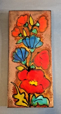 RUSCHA, Vintage Wandrelief Blumen, ca. 1960er/70er J. - Bild 1 von 4