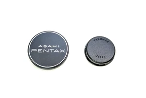 Asahi Pentax 58mm Front Metal & Takumar M42 Rear Lens Cap SET Genuine from Japan - Picture 1 of 8