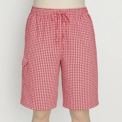 White Stag Womens Red Gingham Baggy Cargo Capri Pants Elastic Drawstring 3X Farm - Image 1 of 4
