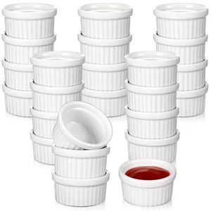 Amyhill 24 piezas 1 oz Mini Ramekins pequeña porcelana pequeñas tazas de salsa para sumergir des... - Imagen 1 de 6