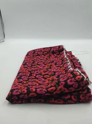 Tela de viscosa de algodón floral rosa rojo - Material por yarda (150 cm / 59") Foto 1 de 4