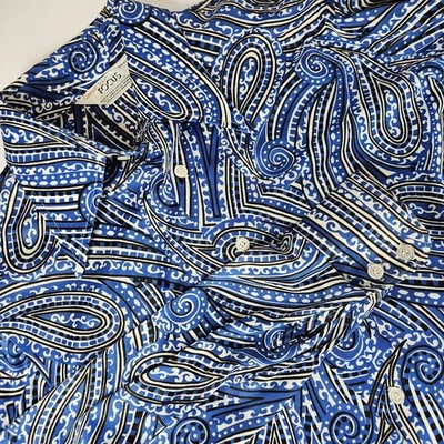 Camisa Discoteca Vintage Años 60 70 Carrera Club Focus Hombres Grande AOP Geométrica Hecha en EE. UU. Foto 1 de 4