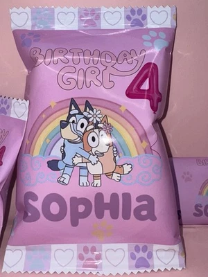 Bluey Girl Pink Chip Bolsas/sin rellenar y sin montar-juego de 12 Foto 1 de 4