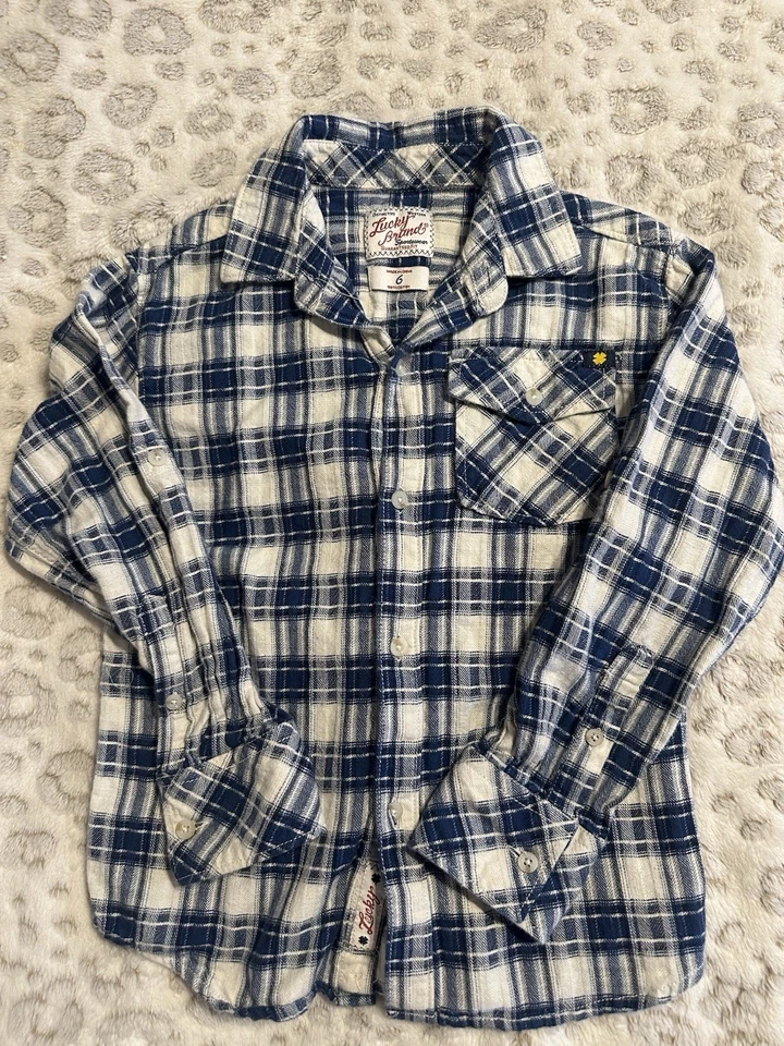 Lucky Brand Long Sleeve Button Down Western Print Boys Sz 6 See Desc T14 - Image 1 of 4