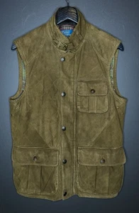 998 $ Polo Ralph Lauren kleine braune Wildleder Jagd Weste Jacke Leder RRL Utility - Bild 1 von 8