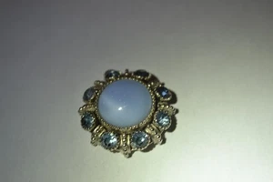 K12- Vintage 1974 Avon Moon Magic Anhänger blaue Strasssteine, OHNE KETTE - Bild 1 von 2