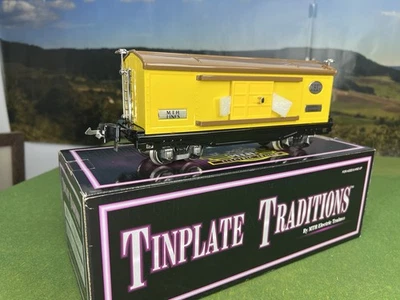 MTH TINPLATE TRADITIONS O GAUGE 2814 BOXCAR YELLOW/BROWN 10-8002 NEW IN BOX - Image 1 of 4