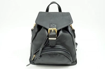 Gianni Versace Medusa Vintage Mini Zaino in Pelle Nero con Coulisse Autentico - Immagine 1 di 4