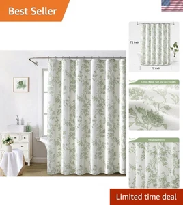 Duschvorhang Blumen Landhaus Badezimmer Salbeigrün Baumwolle 72x72 cm - Bild 1 von 9