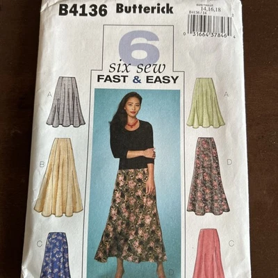 butterick patterns B4136 Misses Skirts Sz 14-16-18 - Image 1 of 3