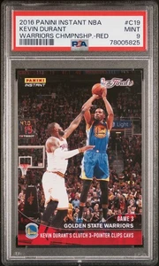 2016-17 Panini Instant NBA - Kevin Durant #C19 Warriors Championship Red PSA 9 - Picture 1 of 3