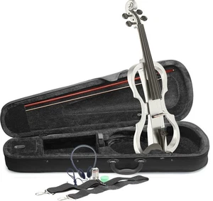 Stagg Electric Violin Combo Starter Student Package - White - Picture 1 of 4