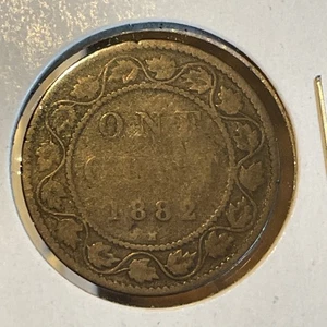 Canada 1882 H Cent Bronze Coin KM#7 4M Mintage F5599 - Picture 1 of 3