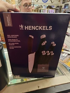 Henckels Silvercap 14-teiliges Messerset mit Block - BRANDNEU IN BOX! KOSTENLOSER VERSAND! - Bild 1 von 2