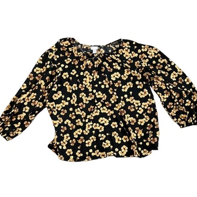 Blusa manga larga con estampado floral talla grande Ava & Viv para mujer - talla 1X - nueva con etiquetas Foto 1 de 4