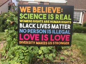 4 PACK We Believe Yard Signs: Black Lives Matter Kindness Diversity Makes Us BLM - Picture 1 of 8