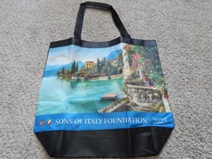 BORSA BORSA BORSA BORSA DA SUPERMERCATO SONS OF ITALY FOUNDATION OSDIA 2023 GRANDE ECO FRIENDLY NERA - Foto 1 di 7